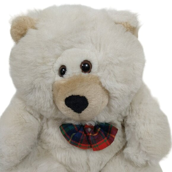 Vtg 1995 Chosun Just Friends Teddy Bear Tan Plaid BowTie Plush Stuffed Animal - Picture 2 of 6